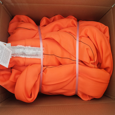 kaufen Jacken-Twill-Webart-Polyester-Rundschlinge-endlose orange Farbvertikale 40000 lbs online manufacture