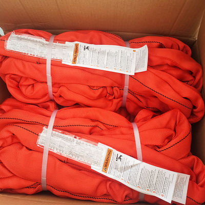 kaufen OEM Schwerlast-Polyester Endlos Runde Schlinge Rot Vertikal 7 Tonnen online manufacture