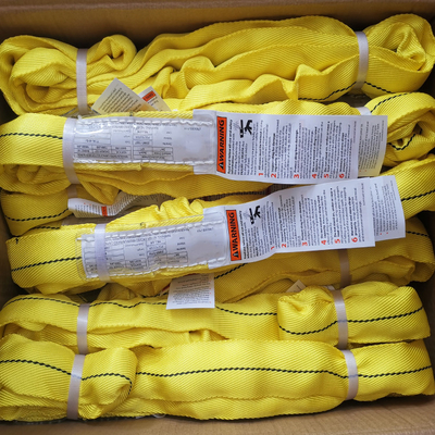 kaufen Gelbe Polyester-Rundschlinge-Hochleistungsjacken-Twill-Webart-Vertikale 9000 lbs online manufacture